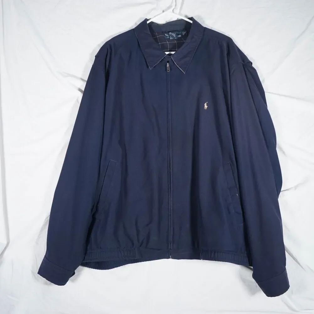 Polo Ralph Lauren Harrington Jacket Navy Blue Tan 2XB